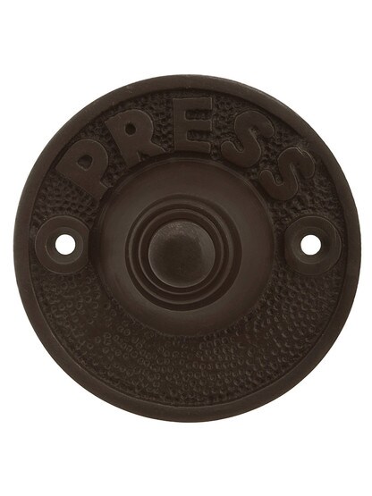 Vintage Press Door Bell Button In Oil Rubbed Bronze.